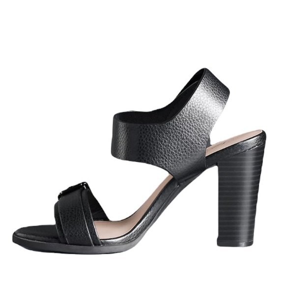 Simply Vera Wang Open Toe Heels Joan Size 9.5 Classic Black Block Heel Sandal - Picture 9 of 9